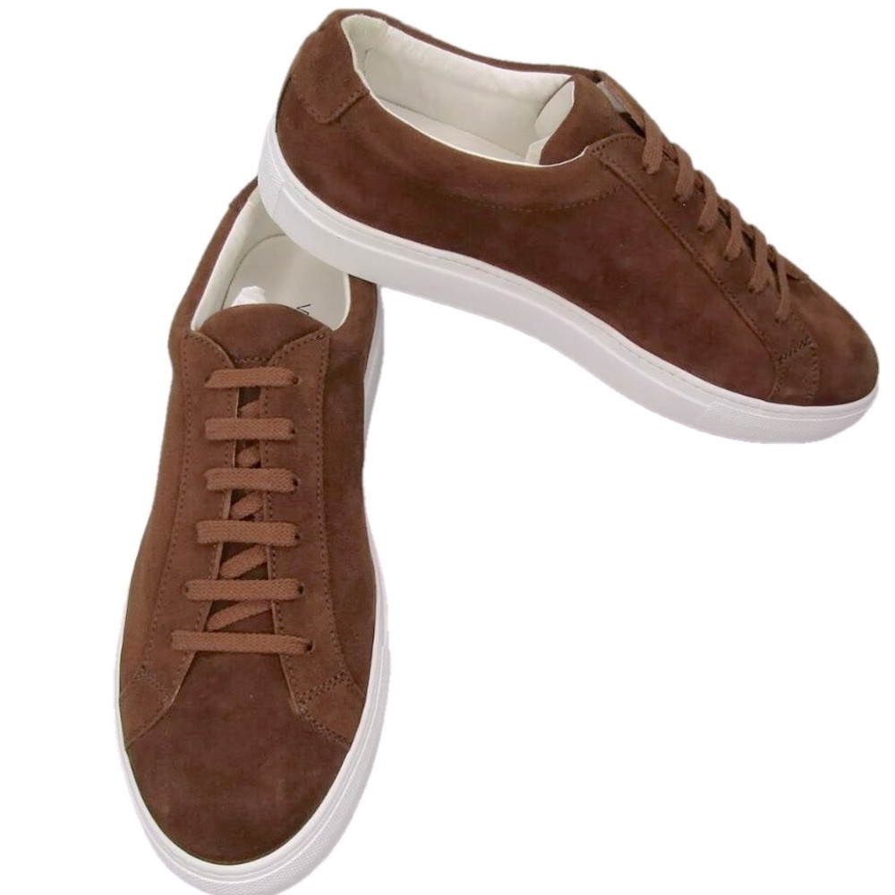 NEW VIOLA MILANO Mens Sport Club Sneaker Casual Tennis Shoe Polo Brown Suede